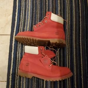 Womens Red Timberland Boots